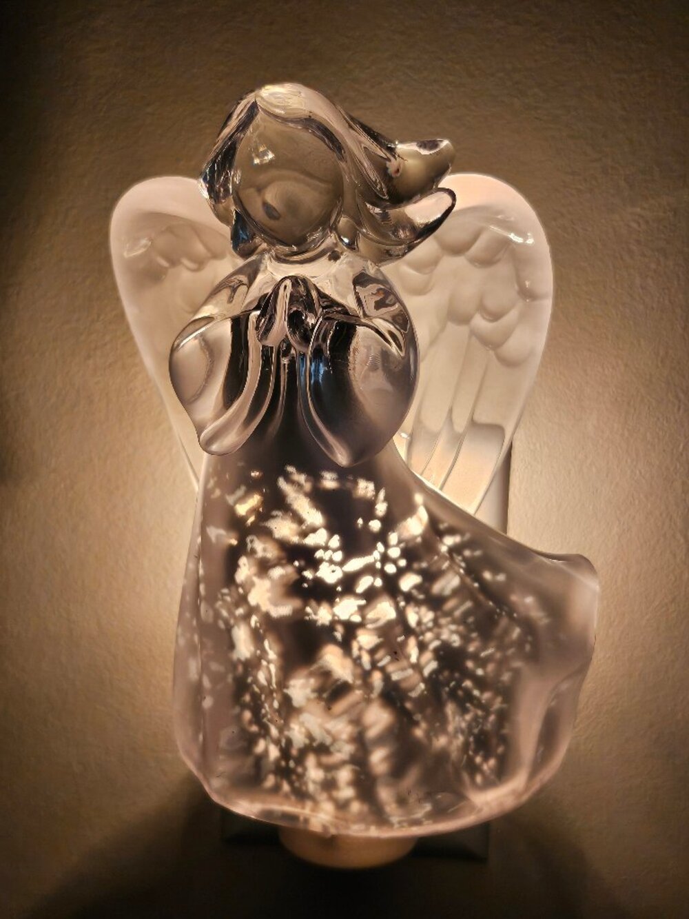 Midwest Seasons Lights In The Night Acrylic Angel Wall Plug In Night Light 6.5"